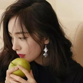 1PC Серьги женские длинные серьги серьги на все тело геометрические нерегулярные ромбы преувеличенные серьги простой темперамент