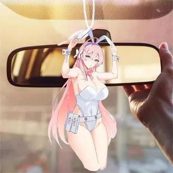 1шт JDM женские фигурки автомобильный освежитель воздуха, подвесной освежитель воздуха парфюмированный подвесной зеркальце заднего вида, ароматизированные таблетки белый