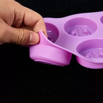 1pc Silicone 6 Cavities Soap Mould Bee Shape Fondant Cake Mold Baking Accessories фиолетовый