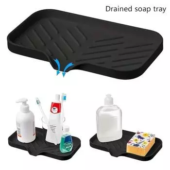1PC Silicone Drain Rack, Kitchen Sink Sponge Tray, Easy to Clean, Suitable for Kitchen, Bathroom