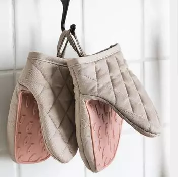 1PC Silicone High Temperature Oven Mitt Kitchen Hot Hand Clip Oven Mitt Microwave Handheld Warm Glove Clip Oven Mitts розовый