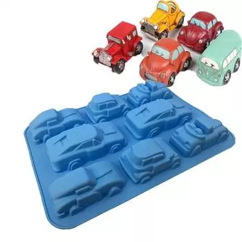 1 шт. Силиконовая форма 1 шт. Автомобильная форма Силиконовая форма Форма для торта Инструменты для выпечки Инструменты для выпечки Инструменты для торта синий