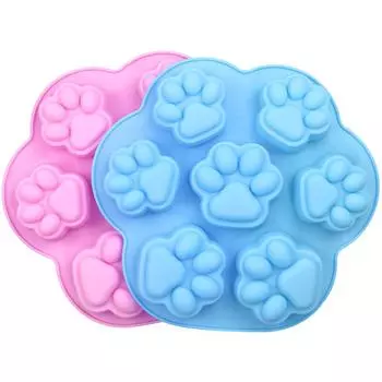 1PC Silicone Mold Lovely Dog Cat Paw Pattern Ice Cube Soap Fondant Decoration Silikon Form Cake Decorating Tools Baking Tools синий