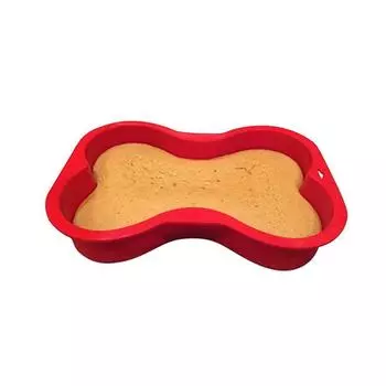 1pc Silicone Mold Non-stick Dog Bone Shape Cake Pan for Puppy Birthday Red Color DIY Baking Tool Decorating Tools красный