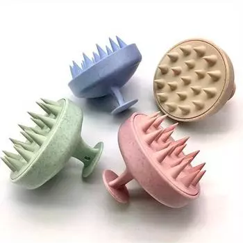 1pc Silicone Shampoo Brush Body Massage Brush Bath Shower Brush Salon Hairdressing Tool Scalp Massage Comb Hair Washing Comb синий