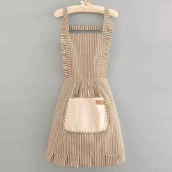 1Pc Simple Sleeveless Apron Kitchen Household Polyester Cooking Apron With Pocket Clothes Protection For Barber Painter Chef кофейный