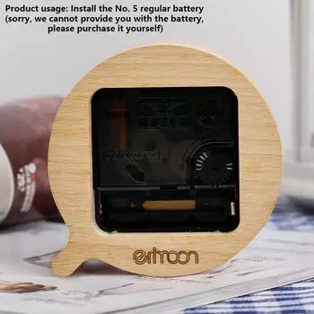 1pc simple solid wood table clock, creative turf clock, suitable for living room, bedroom, office decoration