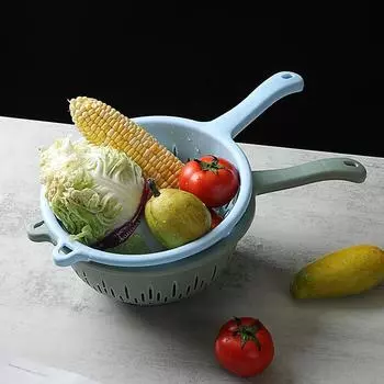 1PC Sink Water Filter Kitchen Drainer Basket Plastic Washing Colander Strainer Food Handle Fruit Draining Bowl Vegetable