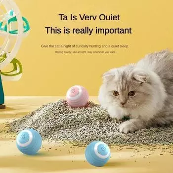 1Pc Smart Cat Interactive Magic Ball Automatically Rolling Pet Dogs and Cats To Relieve Boredom and Self-pleasure Electric Toy синий