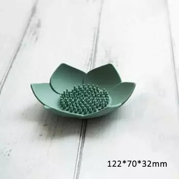 1pc Soap Box Lotus Shape Non-slip Portable Silicone for Draining Soap Tray Draining Soap Dish Bathroom Accessories