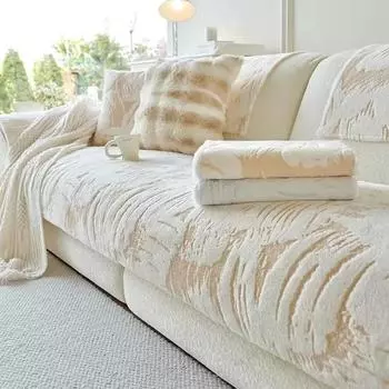 1PC Soft Rabbit Plush Sofa Cover Winter Warm Thicken Sofa Cushion for Living Room Universal Anti-slip Couch Towel Home Decor 70x70 A
