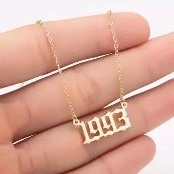 1PC Special Date Personalized Necklace From 1980 To 2019 Necklace Pendant Necklaces Jewelry For Women Year Number 2008 серебряный
