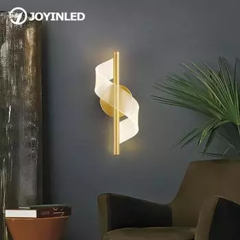 1pc Spiral Wall Lamp, Modern Minimalist Strip Decorative Hotel Aisle Living Room Background Wall Lamp,Bedroom Bedside Wall Lamp 6000K золотой