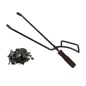 1Pc Spot Barbecue Carbon Clips Burning Tongs Charcoal Clips Duck Billed Carbon Tongs Non Hot Solid Wood Handle Carbon Clips чёрный