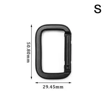 1Pc Square-Ring Carabiner Buckles Spring Carabiners Snap Hooks Clip Keychain Outdoor Backpack Pendant Buckles Camping Tools S