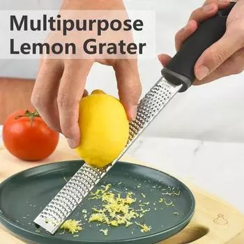 1pc Stainless Steel Cheese Grater Hand-held Slicer Lemon Grater Chocolate Chopper Garlic Vegetable Grater Kitchen Gadgets чёрный