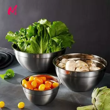 1pc Stainless Steel Mixing Bowls Non Slip Nesting Whisking Bowls Set Kitchen Mixing Bowls For Salad Cooking Baking