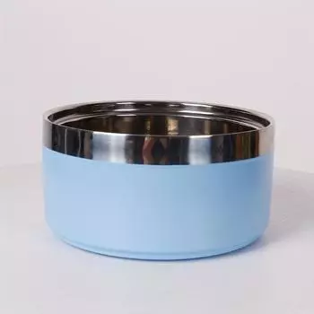 1PC Stainless Steel Pet Bowl Round Thickened Cats and Dog Food Bowl Multi-Specification Anti-fall Food Bowl Feeding Pet Supplies 14cm серый