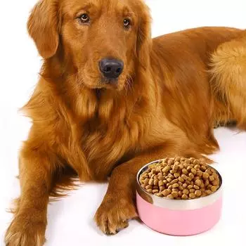 1PC Stainless Steel Pet Bowl Round Thickened Cats and Dog Food Bowl Multi-Specification Anti-fall Food Bowl Feeding Pet Supplies 14cm серый