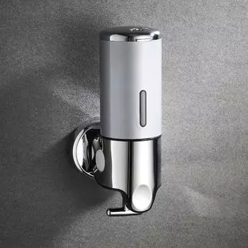 1pc Stainless steel pull rod three head soap dispenser wall mounted manual press shower gel dispenser, hotel bathroom