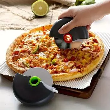 1 шт. круглый резак из нержавеющей стали с крышкой для торта, хлеба и пирогов - кухонный инструмент для выпечки с роликовым рулетом жёлтый