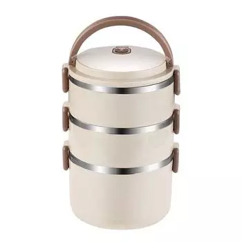 1Pc Stainless Steel Thermal Insulation Lunch Box, Large-capacity Student Office Workers, Portable and Portable Bx, Simple Grid Lunch Box