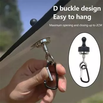 1PC Strong Magnetic Carabiner Keychain Camping Snap Clip D Type Lock Buckle Outdoor Tent Canopy Hanging Buckle Hook Clasps