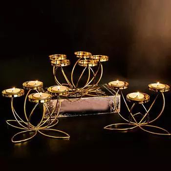 1шт реквизит романтический ужин держатель свеча железный позолоченный лотос подсвечник ретро