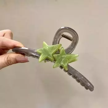 1pc Sweet Star Catching Charm Hair Clip, Back of Head Disc Hair Clip, Shark Clip, Simple Hair Accessories Hair Clip