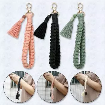 1PC Tassel key accessories Fashion Car key chain Hand weaving Key chain Creative key chain Women Key Chains фиолетовый