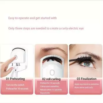 1PC The eyelash curler can be heated to make it durable, portable and easy to use to create a perfect eye makeup. розовый