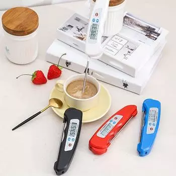 1pc thermometer folding dustproof probe barbecue milk kitchen baking food oil temperature barbecue food water temperature gauge белый