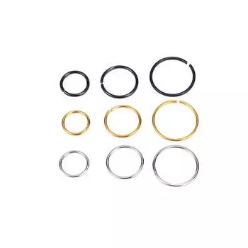 1Pc Thin Small Nose Studs Lip Stus Hoop Ring Body Piercing Earring 6MM чёрный