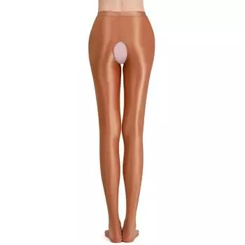 1Pc Tight Fitting Personality Jumpsuit Sexy Large Size High Elasticity Open Cut Nylon Oiliness XL