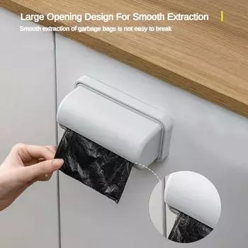 1pc Toilet Garbage Bag Storage Box Without Punching, Simple Wall Mounted Collector, Kitchen Pull-out Sorting Garbage Box серый
