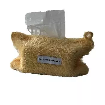 1Pc Toilet Paper Storage Nordic Style Thread Plush High Quality Tissue Bag Holder Solid Color Napkin Boxes синий