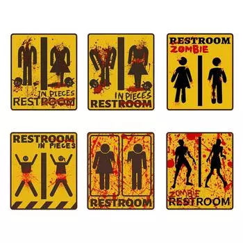 1PC Toilet Stickers Party Decoration Leather Texture Halloween Fright Night Horror Bloody Sticker For Bathroom Halloween Wall