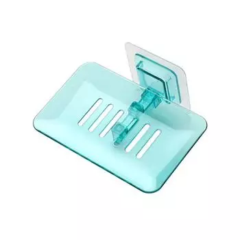 1PC Transparent Drain Soap Holder No Punch Paste Wall Mounted Shower Toilet Suitable For Plastic Box Cute soap dish Superbox