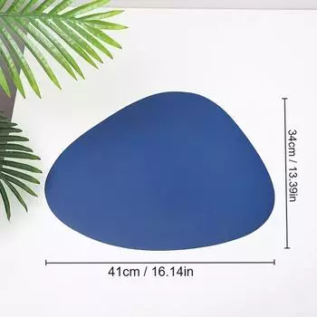 1PC Triangle Leather Placemat Kitchen Dining Table Mats Steak Pad Non-slipinsulate Pads Hotel Restaurant Home Decor 1pc серый