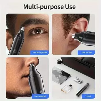 1 шт. Триммер электрический триммер для волос в носу мини портативный мужской триммер для волос в ушах бритва для волос в носу водонепроницаемая безопасная очистка синий