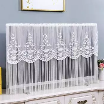 1PC TV Screen Monitor 32/40-42inch Television LCD Protector Elegant Protector Cover Home Decoration Lace Embroidery Universal 32inches
