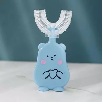 1Pc U-shaped children s baby toothbrush 2-12 years old baby creative cartoon manual children s silicone toothbrush