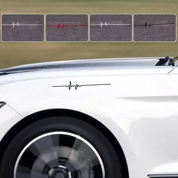 1pc Universal Car ECG Decorative Stickers Car Window Stickers Car Body Emblem Badge Decal Auto Exterior Decor Accessories чёрный