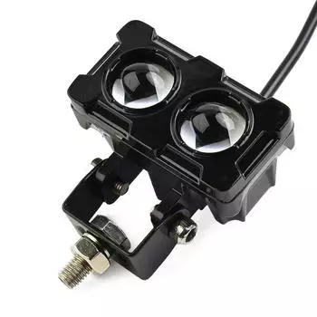 1pc Universal Motorcycle LED HeadLight Spotlights Projector Lens Yellow White High Low Beam Fog Light Universal Auto Offroad CHINA