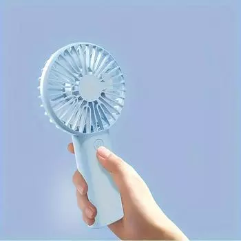 1pc USB charging hand-held small fan-portable fan, suitable for students and adults-is very suitable for summer vacation. синий