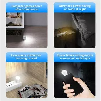 1pc USB LED Book Lamps Plug Lamp For Computer Mobile Power Charging Eye Protection Mini Reading Light Round Light Night Light