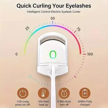 1PC Use electric eyelash curler, long-lasting curling, quick preheating for 10 seconds, portable travel and make-up with you. розовый