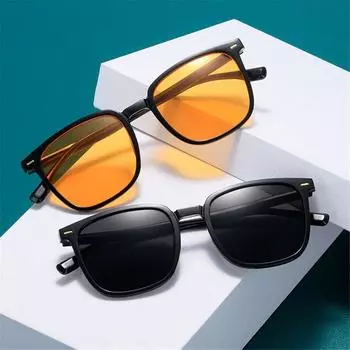 1 шт. Солнцезащитные очки UV400 Tea Brown с защитой для путешествий в уличном стиле, квадратные оправы, унисекс, солнцезащитные очки для вождения