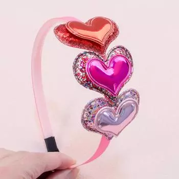 1PC Valentine s Day Headbands for Girls Glitter Heart Shaped Hairband Girls Headbands Headwear Kids Children Hair Accessories