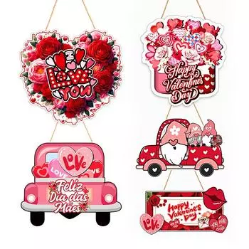 1Pc Valentine s Day Wedding Supplies Festive Dress Up Party Paper Door Decoration Hanging Ornament Hanging Card Door Hanging